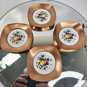 Fantacy Copperware Ash Trays Maple leaf Canada Vintage Copper Ashtrays